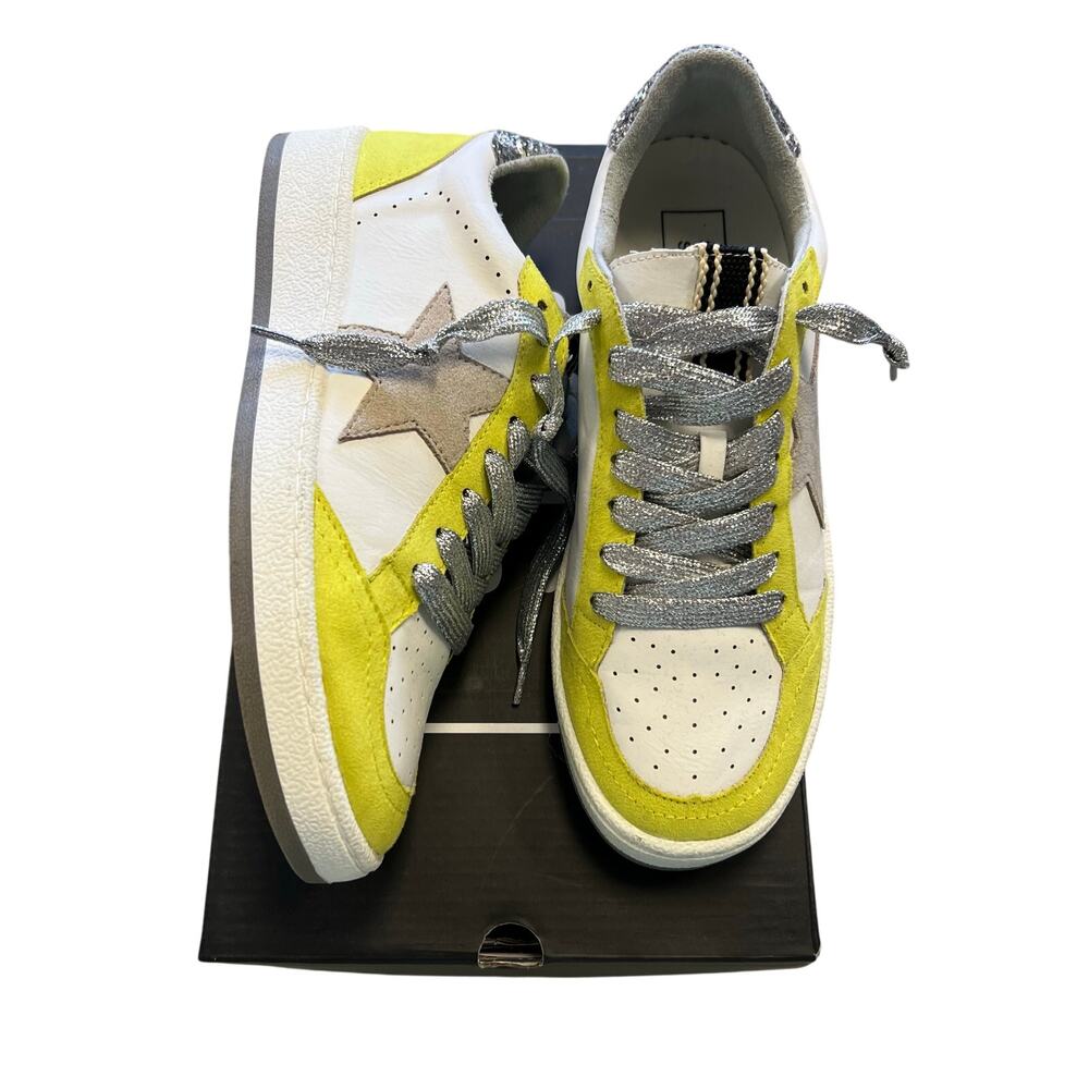 NEW Shu Shop Paz Neon Yellow Low Top Sneakers Size 6